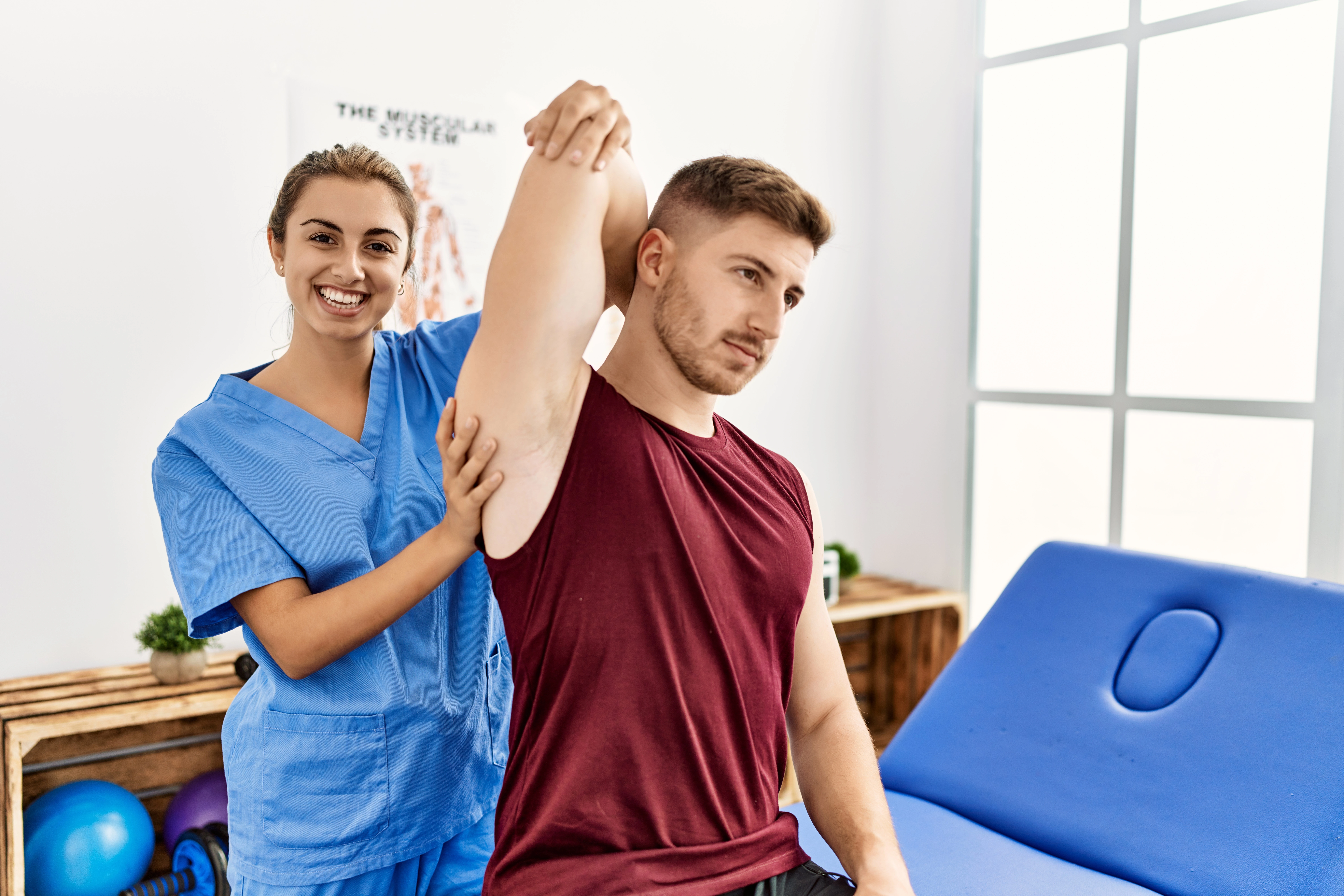 Chiropractor treating a patient